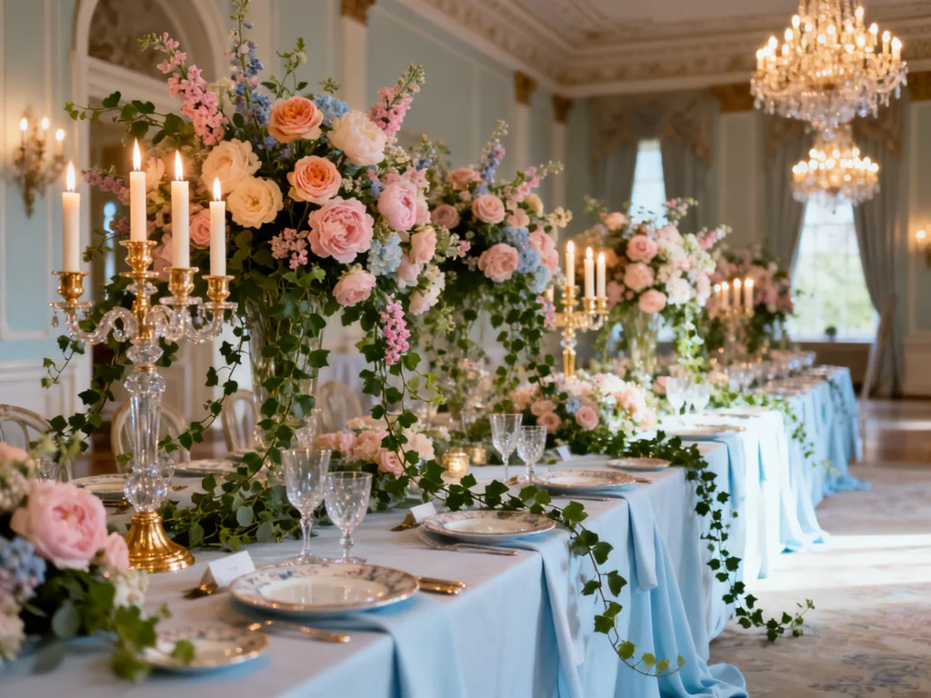 10 Romantic Bridgerton-Inspired Wedding Decor Ideas (Regency Style Without Looking Themed)