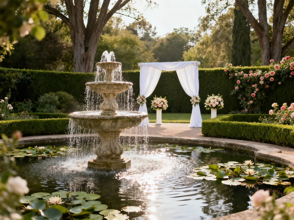 Garden Wedding Fountain & Pond Ideas for a Romantic, Venue-Friendly Look (Costs + Best Placements)